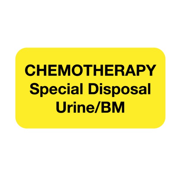 Nevs Label, Chemotherapy 7/8" x 1-5/8" Yellow w/Black VW-0001 - main